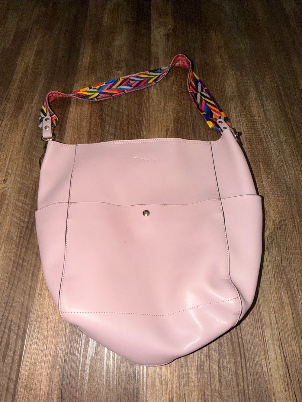 Bostanten Lotty Mauve Pink Cowhide Leather Hobo Tote Shoulder Bucket Bag Purse